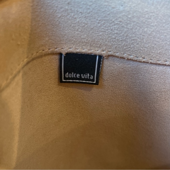 Dolce Vita Celine Beige Suede Leather Block Heels Knee High Riding Boots Size 8 - Picture 5 of 7